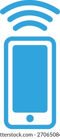 Flat icon illustration of mobile phone signal
