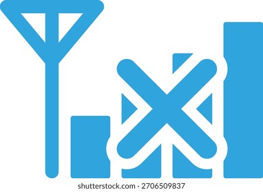 Ilustração de ícone plano do telefone celular sem sinal