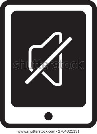 Flat icon illustration of a muted tablet device