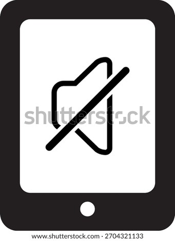 Flat icon illustration of a muted tablet device