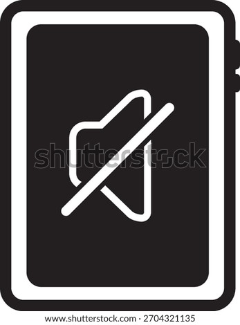 Flat icon illustration of a muted tablet device