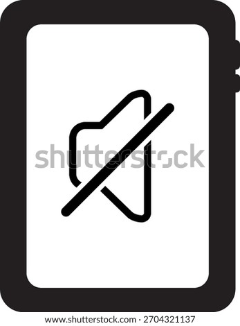 Flat icon illustration of a muted tablet device
