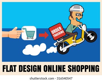 flat icon illustration online shopping.Fast delivery concept vector format eps 10