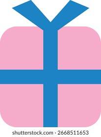 Ilustración plana del icono del regalo presente