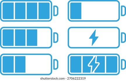 Flat icon illustration set of a battery mark
