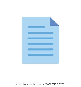 Flat icon illustration of a single page document symbol