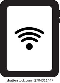 Ilustração em ícone plano de um tablet com conexão Wi-Fi