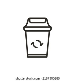 flat icon illustration of a trash can, cleanliness, go green, recycling, no littering vector design. flat icon