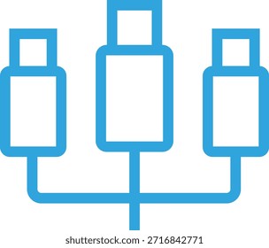 Flache Symbolgrafik von USB-A
