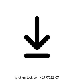 Flat icon illustration vector of download button on white backgrounds.