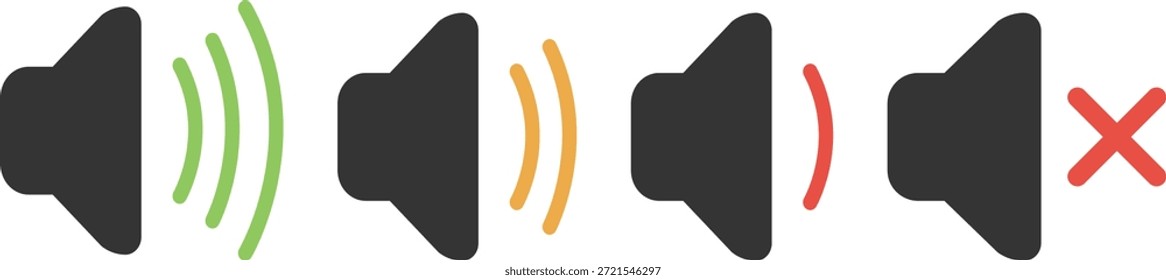 Flat icon illustration of a volume speaker set