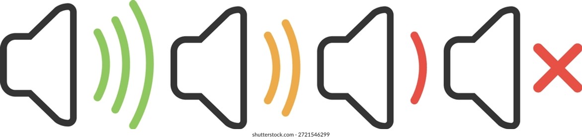Flat icon illustration of a volume speaker set
