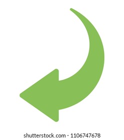 
A flat icon image of curved left turn arrow 
