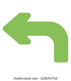 
A flat icon image of curved left turn arrow 

