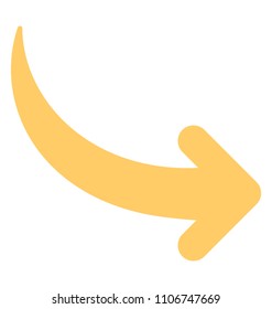 
A flat icon image of curved right turn arrow 
