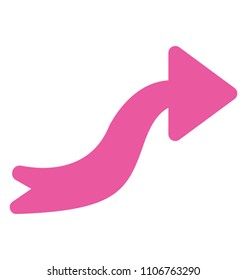 
A flat icon image of curved right arrow 
