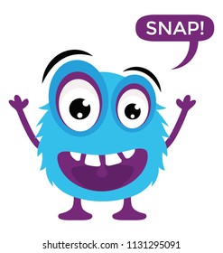 
A flat icon image of a fluffy little game monster 
