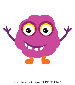 
A flat icon image of a fluffy little game monster 

