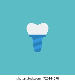 Flat Icon Implant Element. Vector Illustration Of Flat Icon Implantation Isolated On Clean Background. Can Be Used As Implant, Implantation And Teeth Symbols.