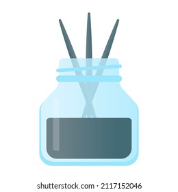 Icono plano de los palos de incienso, equipo de spa 

