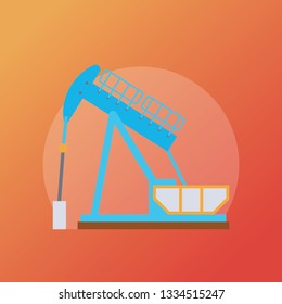 Flat icon of industrial crane 