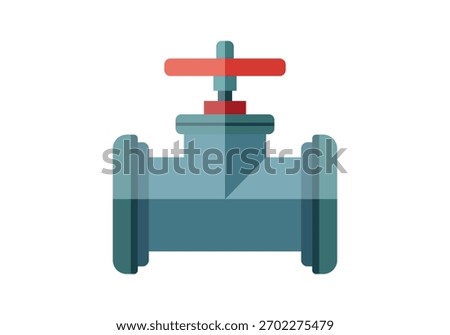 Flat icon of an industrial pipe valve or tap