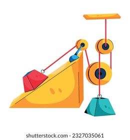 Un icono plano de la física de inercia
