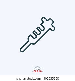 Flat icon of injection.