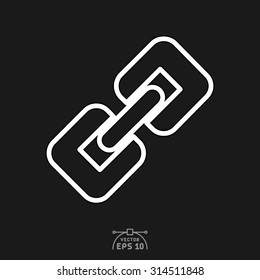 Flat icon of insert link sign.