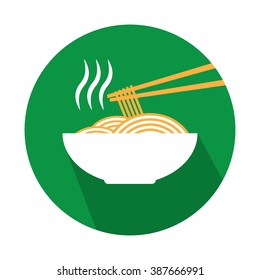 flat icon instant noodle on white background