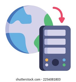 Flat icon of internet hosting is up for premium use