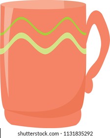 Flat icon ioslated, kitchen utensils, household - orange cup