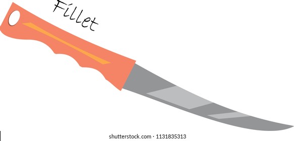 Flat icon ioslated, kitchen utensils, household, set of knifes, fillet