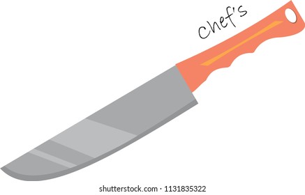 Flat icon ioslated, kitchen utensils, household, set of knifes, chef's