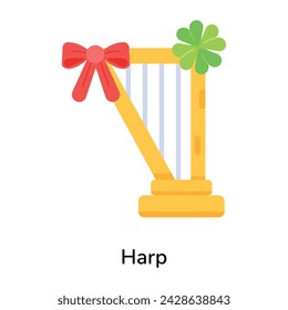 Here’s a flat icon of irish harp 