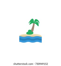 Flat Icon Island Element. Vector Illustration Of Flat Icon Palm Isolated On Clean Background. Can Be Used As Island, Palm And Seascape Symbols.