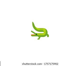 Crocodile vector flat icon. Isolated Alligator emoji illustration 