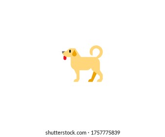 Dog vector Flat Icon. Isolated Dog Emoji Illustration 