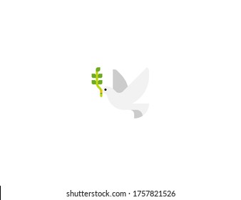 Dove vector flat icon. Isolated Dove of Peace emoji illustration 