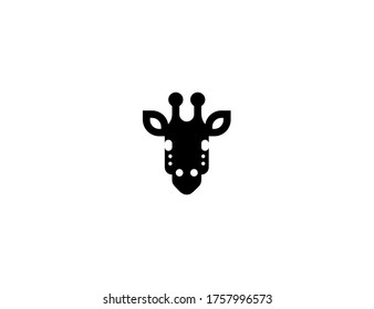 Giraffe vector flat icon. Isolated Giraffe head, face emoji illustration 