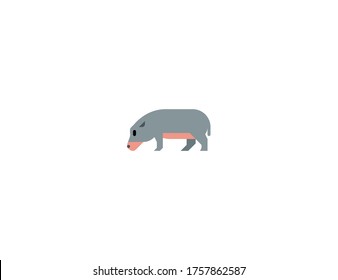 Hippopotamus-Vektorsymbol Isolierte Hippo-Tier-Emoji-Illustration 