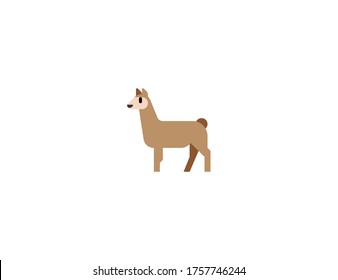 Llama vector flat icon. Isolated lama, alpaca emoji illustration 