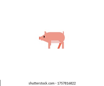 Pig vector flat icon. Isolated pig emoji illustration 