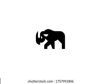 Rhinoceros vector flat icon. Isolated Rhino emoji illustration 