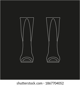 Un icono plano con botas de goma aisladas. Ilustración vectorial para diseño web y móvil.