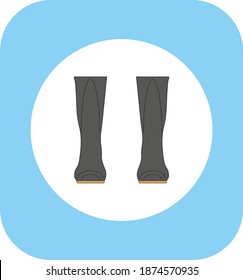 A flat icon with isolated rubber boots. Vector illustration for web and mobile design.