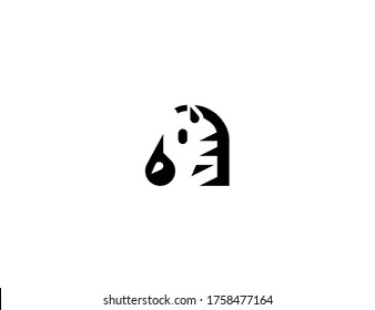 Zebra vector flat icon. Isolated zebra head emoji illustration
