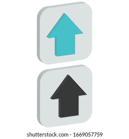 Flat up Icon in isometric style