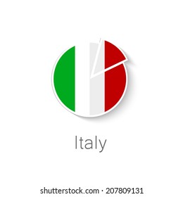 Flat Icon - Italian Pizza - Pizza Shape In The Color Of The Flag Of Italy.