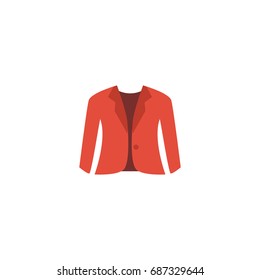 Flat Icon Jacket Element. Vector Illustration Of Flat Icon Coat Isolated On Clean Background. Can Be Used As Jacket, Coat And Costume Symbols.